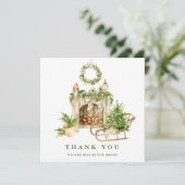 エレガントな水彩クリスマスコーポレートホリデー サンキューカード (スタンド正面)