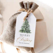 エレガントな水彩クリスマスツリーのホリデー