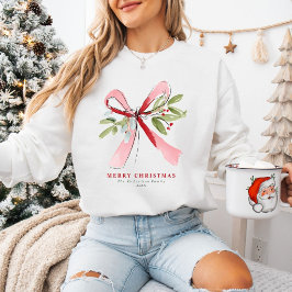 エレガントな水彩クリスマス・ミスルトーのカスタムデザイン スウェットシャツ