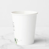 エレガントな水彩グリーンのブライダルシャワー 紙コップ (左)