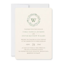 エレガントな水彩グリーンのリース ウェディング