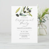 エレガントな水彩グリーンの婚約パーティー 招待状 (スタンド正面)