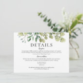エレガントな水彩グリーンの結婚式の詳細 招待状 (スタンド正面)