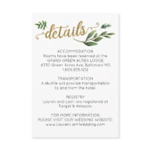 エレガントな水彩グリーンウェディングの詳細