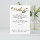 エレガントな水彩グリーンウェディングの詳細 エンクロージャーカード (スタンド正面)