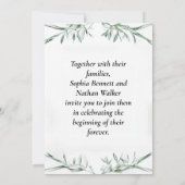 エレガントな水彩グリーンウェディング招待状 招待状 (裏面)