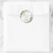 エレガントな水彩グリーンフォリア ゴールドの結婚式 ラウンドシール (バッグ)