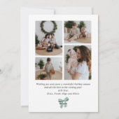 エレガントな水彩グリーンボー クリスマス ファイブ フォト (裏面)