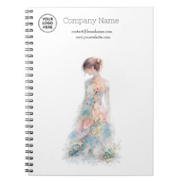 エレガントな水彩コスチューム ブライダル ファッション デザイナー ノートブック