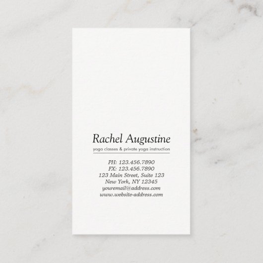 エレガントな水彩ゴールド瞑想ヨガインストラクター 名刺 (裏面)