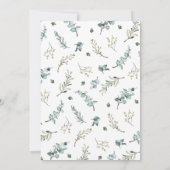 エレガントな水彩スキャロップユーカリグリーンウェディングインビテ 招待状 (裏面)