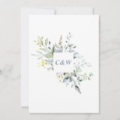 エレガントな水彩スキャン葉緑の結婚式 招待状 (裏面)