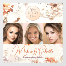 エレガントな水彩スクリプトロゴ写真メイクスタジオ ウィンドウサイン