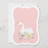 エレガントな水彩スワン　ファーストバースデー招待状 招待状 (裏面)