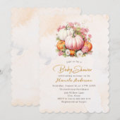 エレガントな水彩タンポポのベビーシャワー 招待状 (正面/裏面)