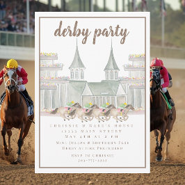 エレガントな水彩ダービーパーティー競馬 招待状