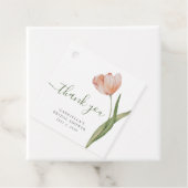 エレガントな水彩チューリップグリーンのブライダルシャワー フェイバータグ (インサイチュ)