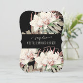 エレガントな水彩トロピカルフラワーのベストフレンド 招待状 (スタンド正面)