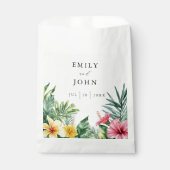 エレガントな水彩トロピカルフラワーウェディング フェイバーバッグ (正面)