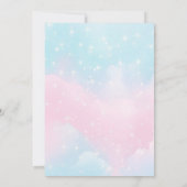 エレガントな水彩パステルカラーの1歳誕生日 招待状 (裏面)