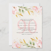 エレガントな水彩ピンクと金90歳の誕生日パーティー 招待状 (正面)