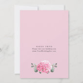 エレガントな水彩ピンクのハイドランジアエンゲージメントパーティー 招待状 (裏面)