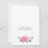 エレガントな水彩ピンクのハイドランジア リハーサルディナー 招待状 (裏面)