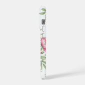 エレガントな水彩ピンクの芍薬フラワーリングiPhone 15 Pro iPhoneケース (左側面)