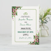 エレガントな水彩ピンクの花のウェディング招待状 招待状 (スタンド正面)