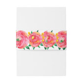 エレガントな水彩ピンクの花の招待状ベルトB 招待状ベリーバンド (裏面例)