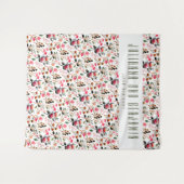 エレガントな水彩ピンクグリーンカスタムウェディング タペストリー (正面(横))