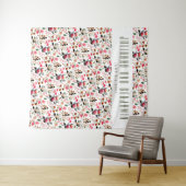 エレガントな水彩ピンクグリーンカスタムウェディング タペストリー (インサイチュ(横))