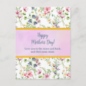 エレガントな水彩フラワーデザインで幸せな母の日のギフト インビテーションポストカード (正面)