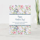 エレガントな水彩フラワーデザインで幸せな母の日のギフト 招待状 (正面)