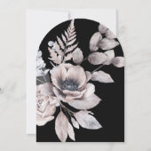 エレガントな水彩ブラックフラワーのウェディングアーチ 招待状 (裏面)