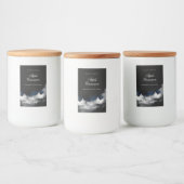 エレガントな水彩ブラックマウンテンキャンドル フードラベル (ボトル)