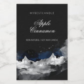 エレガントな水彩ブラックマウンテンキャンドル フードラベル (シングルラベル)