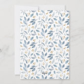 エレガントな水彩ブルーのグリーンリース シーズンカード (裏面)