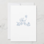 エレガントな水彩ブルーボウのおもちゃ 男の子ベビーシャワー 招待状 (裏面)