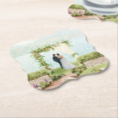 エレガントな水彩ボタニカコースター ペーパーコースター (アングル)