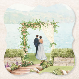 エレガントな水彩ボタニカコースター ペーパーコースター