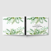 エレガントな水彩ボタニカル ウェディング ゲストブック (全面)