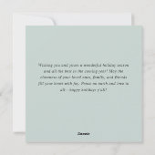 エレガントな水彩ボヘミアクリスマスオーナメント シーズンカード (裏面)