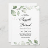 エレガントな水彩ボホリーフ 招待状 (正面/裏面)
