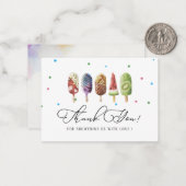 エレガントな水彩ポップシクル感謝祭  ベビーシャワー ノートカード (正面/裏面インサイチュ)