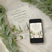 エレガントな水彩マンションガーデンウェディング 招待状