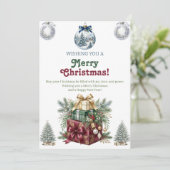 エレガントな水彩メリークリスマス ホリデーカード (スタンド正面)