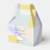 エレガントな水彩モダン ミニマル ウェディング ウェルカム フェイバーボックス (裏面サイド)