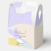 エレガントな水彩モダン ミニマル ウェディング ウェルカム フェイバーボックス (オープン)
