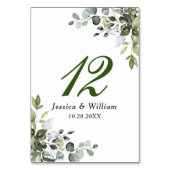 エレガントな水彩ユーカリの結婚式テーブルナンバー テーブルナンバー (裏面)